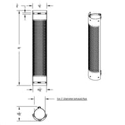 UNITED PACIFIC 48" TALL 180 DEGREE STAINLESS EXHAUST MUFFLER SHIELD - VERTICAL SLOT United Pacific Shield Exhaust 7" Black