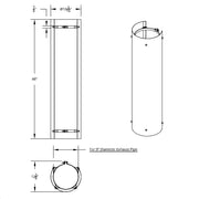 UNITED PACIFIC 48" TALL 270 DEGREE STAINLESS EXHAUST MUFFLER SHIELD - PLAIN 9" and 10" United Pacific Shield Exhaust 9" Lavender