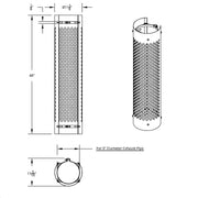 UNITED PACIFIC 48" TALL 270 DEGREE STAINLESS EXHAUST MUFFLER SHIELD - ROUND SLOT 9" and 10" United Pacific Shield Exhaust 9" Lavender