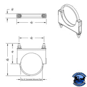 4" Stainless U-Bolt Exhaust Clamp Black