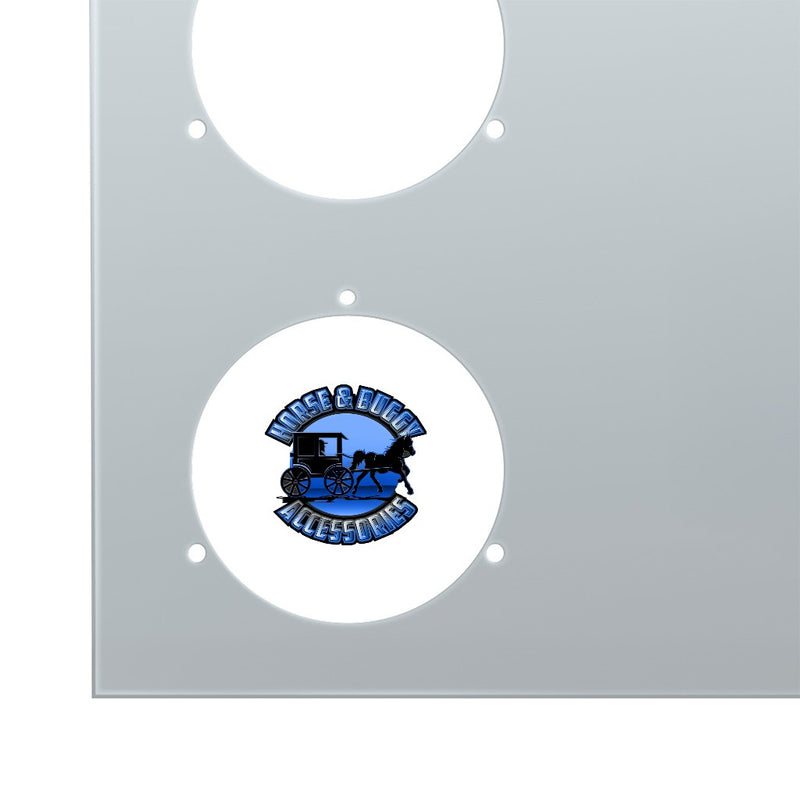 33-3/4" Stainless Steel Rear Center Light Panel With Four 4" Light Cutouts (No LP Holes) REAR LIGHT PANEL Gray