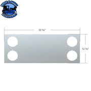 33-3/4" Stainless Steel Rear Center Light Panel With Four 4" Light Cutouts (No LP Holes) REAR LIGHT PANEL Gray
