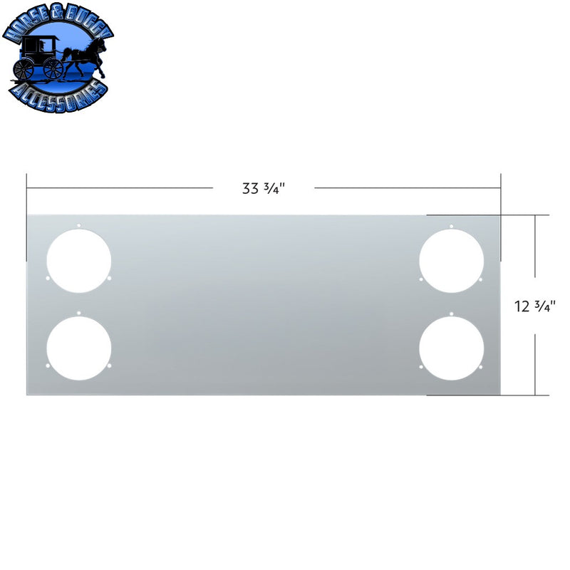 33-3/4" Stainless Steel Rear Center Light Panel With Four 4" Light Cutouts (No LP Holes) REAR LIGHT PANEL Gray