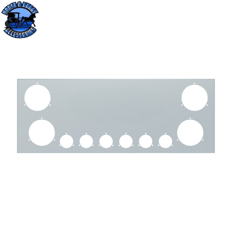 33-3/4" SS Rear Center Light Panel With Four 4" & Six 2" Light Cutouts(No LP Holes) REAR LIGHT PANEL Gray