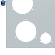 33-3/4" SS Rear Center Light Panel With Four 4" & Six 2" Light Cutouts(No LP Holes) REAR LIGHT PANEL Gray