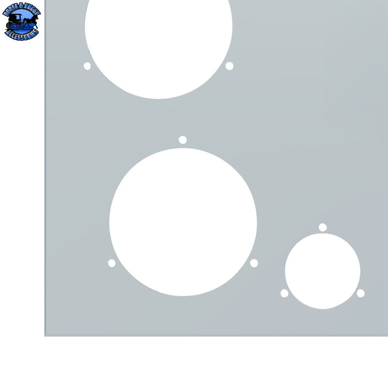 33-3/4" SS Rear Center Light Panel With Four 4" & Six 2" Light Cutouts(No LP Holes) REAR LIGHT PANEL Gray