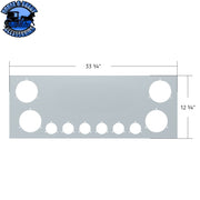 33-3/4" SS Rear Center Light Panel With Four 4" & Six 2" Light Cutouts(No LP Holes) REAR LIGHT PANEL Gray