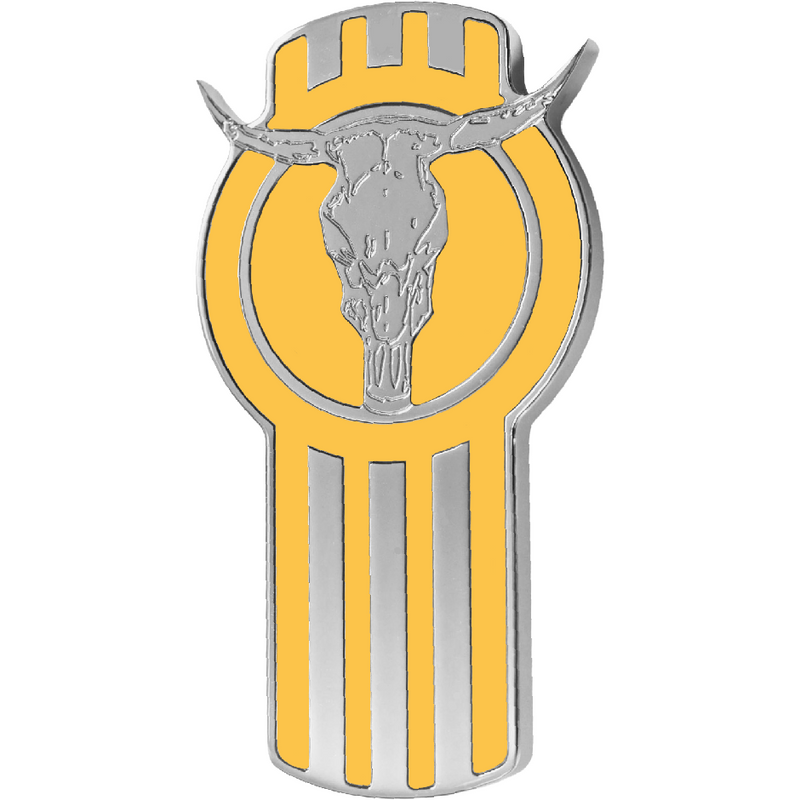 KENWORTH BULLHORN ENGRAVED EMBLEM YELLOW 220 EMBLEM Sandy Brown