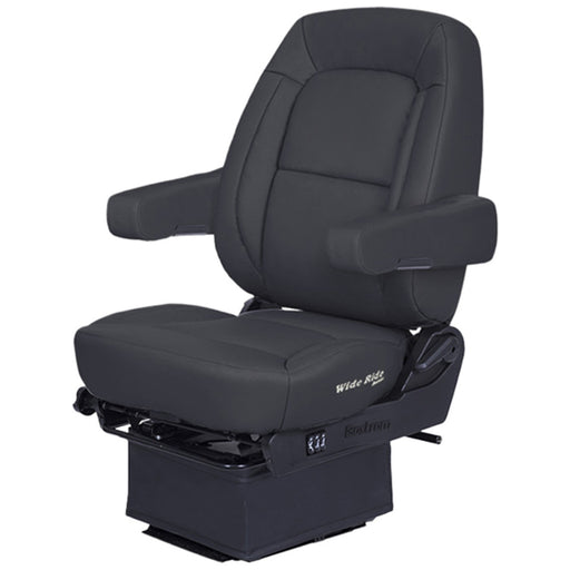 #5A19071-900 Bostrom Semi-Truck Seat - Wide Ride Core Low Base Mid-Back w/ Armrests - Black Ultra-Leather seat Dark Slate Gray