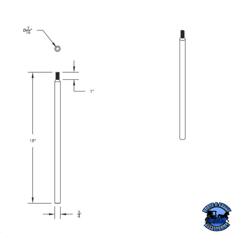 UP-21797 18" Black Shifter Shaft Extension