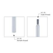 12" Shifter Shaft Extension - Liquid Silver