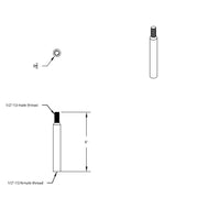 6" Shifter Shaft Extension - Black #21939 Extender Shaft Black