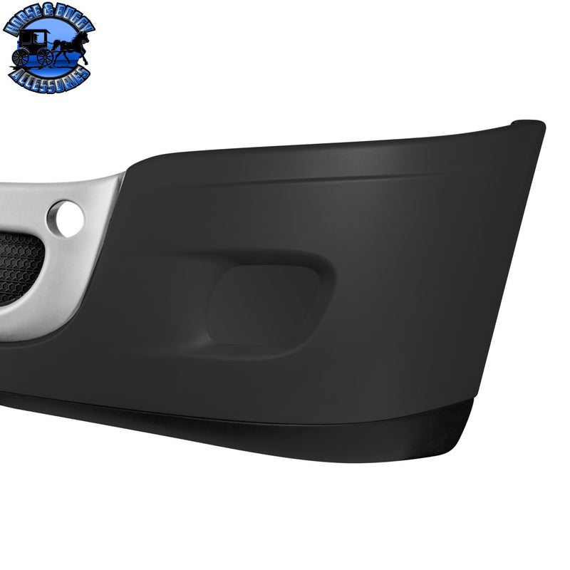 Complete 3-Piece Front Bumper Set With Chrome Trim For 2008-2017 Freightliner Cascadia (Choose Fog Light Cutout)