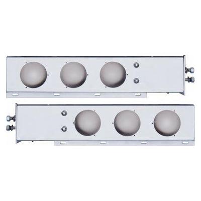 UP-22302 2" Bolt Pattern Stainless Spring Loaded Light Bar With Six 4" Light Cutouts mudflap Light Gray