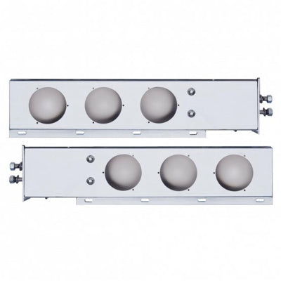 Light Gray UP-22302 2" Bolt Pattern Stainless Spring Loaded Light Bar With Six 4" Light Cutouts mudflap