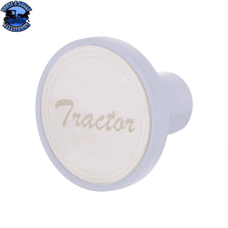 Aluminum Screw-On Air Valve Knob With Stainless Plaque (Choose Etched Tractor or Trailer) (Choose Color)