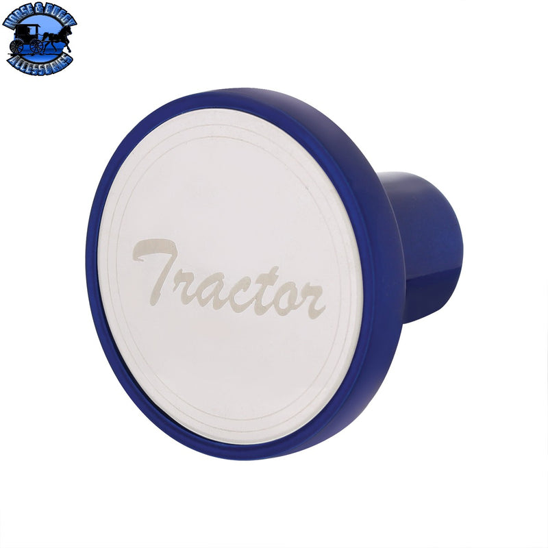 Aluminum Screw-On Air Valve Knob With Stainless Plaque (Choose Etched Tractor or Trailer) (Choose Color)