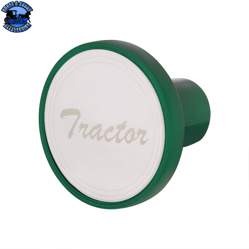 Aluminum Screw-On Air Valve Knob With Stainless Plaque (Choose Etched Tractor or Trailer) (Choose Color)