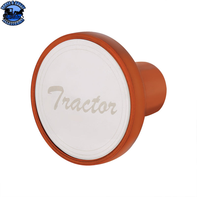 Aluminum Screw-On Air Valve Knob With Stainless Plaque (Choose Etched Tractor or Trailer) (Choose Color)