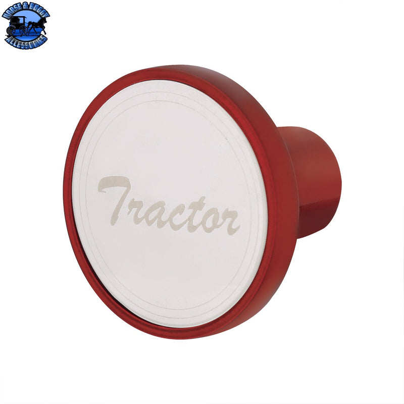 Aluminum Screw-On Air Valve Knob With Stainless Plaque (Choose Etched Tractor or Trailer) (Choose Color)