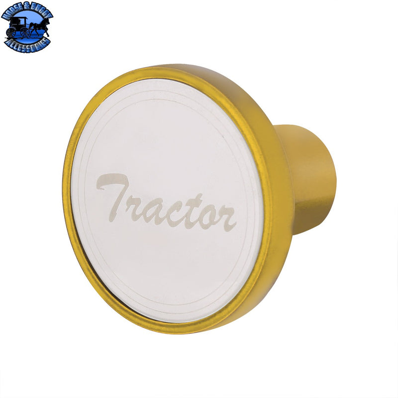 Aluminum Screw-On Air Valve Knob With Stainless Plaque (Choose Etched Tractor or Trailer) (Choose Color)