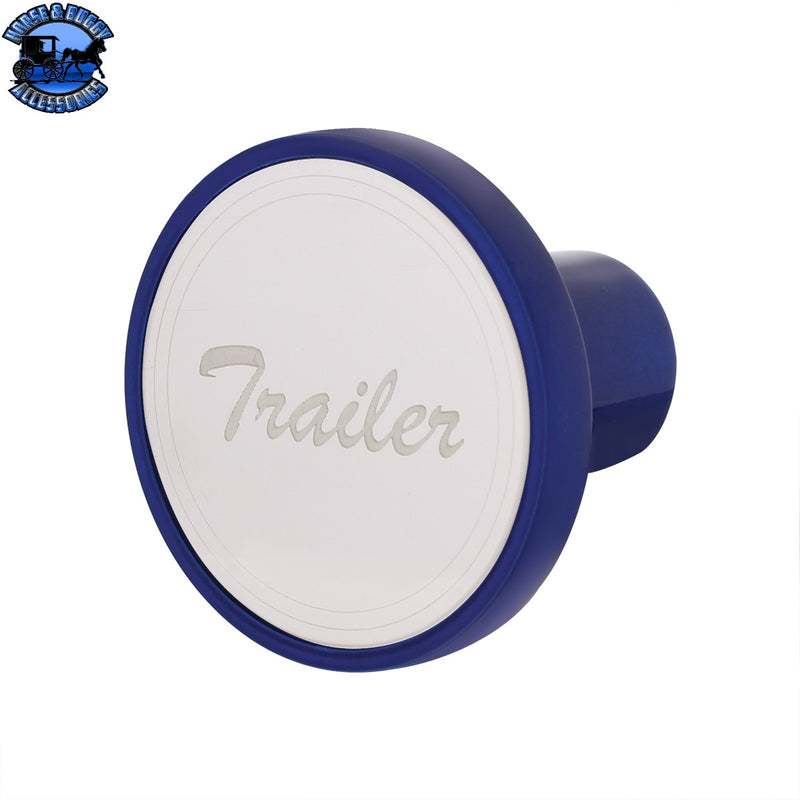 Aluminum Screw-On Air Valve Knob With Stainless Plaque (Choose Etched Tractor or Trailer) (Choose Color)