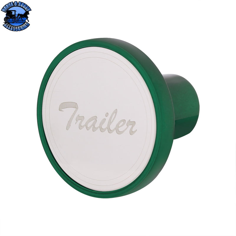 Aluminum Screw-On Air Valve Knob With Stainless Plaque (Choose Etched Tractor or Trailer) (Choose Color)