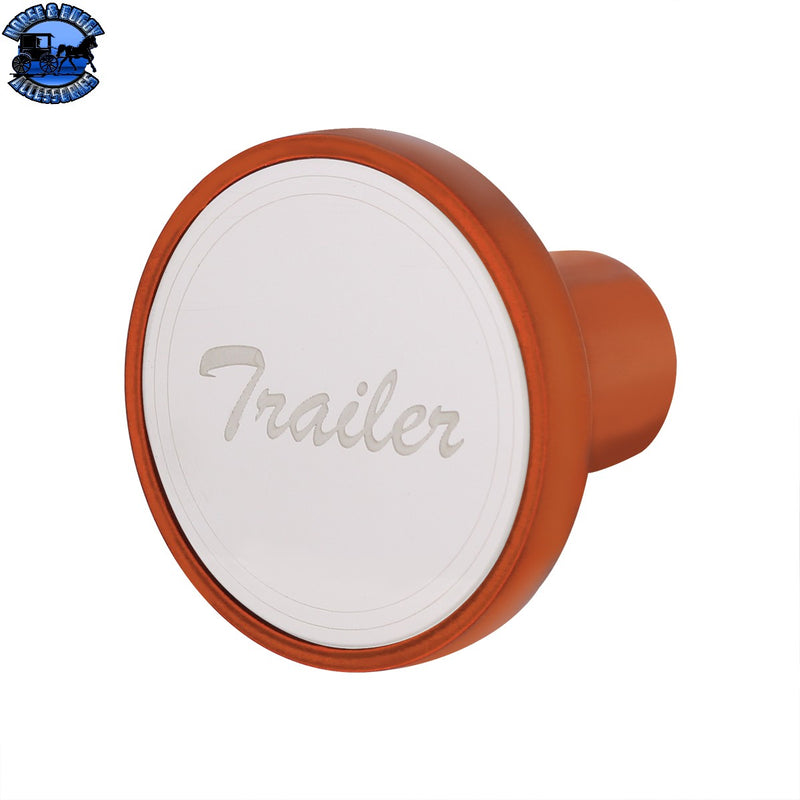 Aluminum Screw-On Air Valve Knob With Stainless Plaque (Choose Etched Tractor or Trailer) (Choose Color)