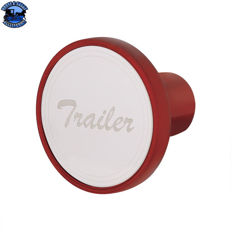 Aluminum Screw-On Air Valve Knob With Stainless Plaque (Choose Etched Tractor or Trailer) (Choose Color)