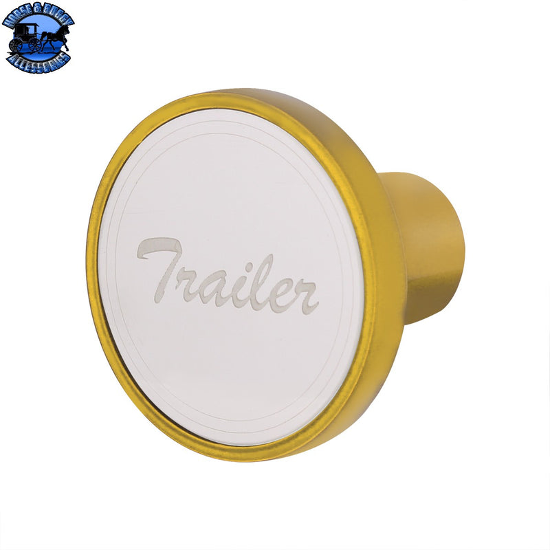 Aluminum Screw-On Air Valve Knob With Stainless Plaque (Choose Etched Tractor or Trailer) (Choose Color)