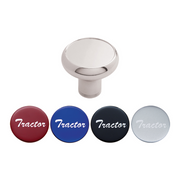 UP-22989 Deluxe Aluminum Screw-On Air Valve Knob With Multi-Color Glossy Tractor Sticker - Chrome
