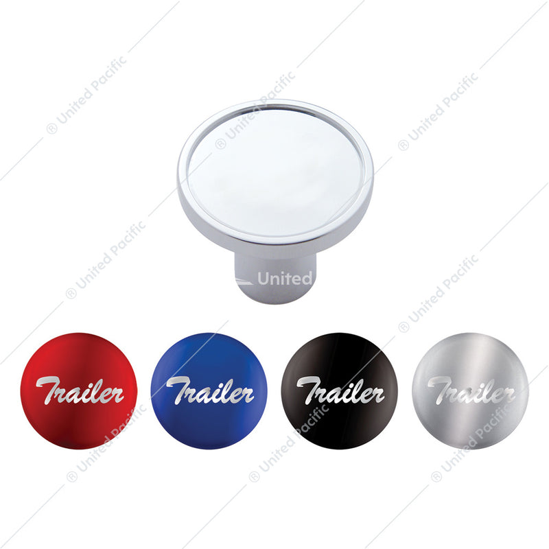 UP-22992 "Trailer" Chrome Aluminum Screw-On Air Valve Knob With Multi Color Glossy Sticker Dark Slate Gray