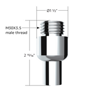 Chrome Aluminum Air Valve Adapter With M30X3.5 Threads