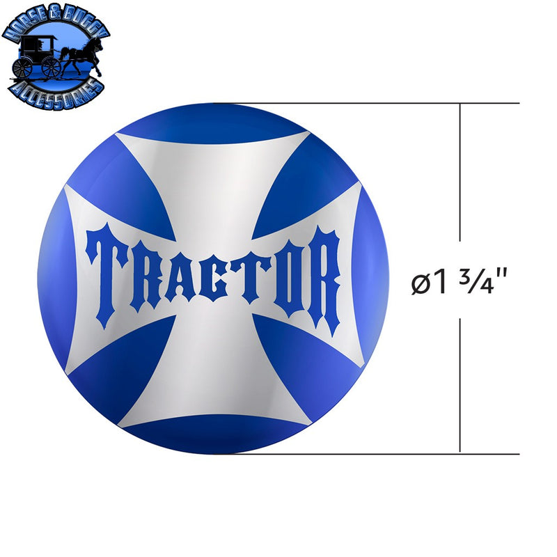 UP-23222-2B "Tractor" Maltese Cross Air Valve Knob Sticker Only - Blue (Bulk) Light Gray