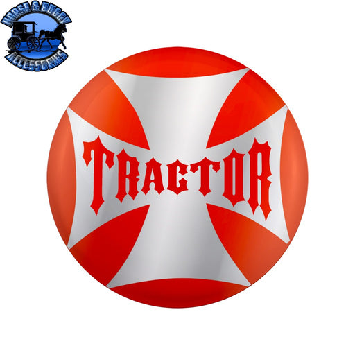 UP-23222-2O "Tractor" Maltese Cross Air Valve Knob Candy Color Sticker - Cadmium Orange Light Gray