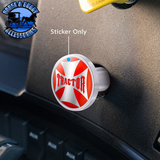 UP-23222-2O "Tractor" Maltese Cross Air Valve Knob Candy Color Sticker - Cadmium Orange Rosy Brown