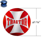 UP-23222-2R "Tractor" Maltese Cross Air Valve Knob Sticker Only - Red Light Gray