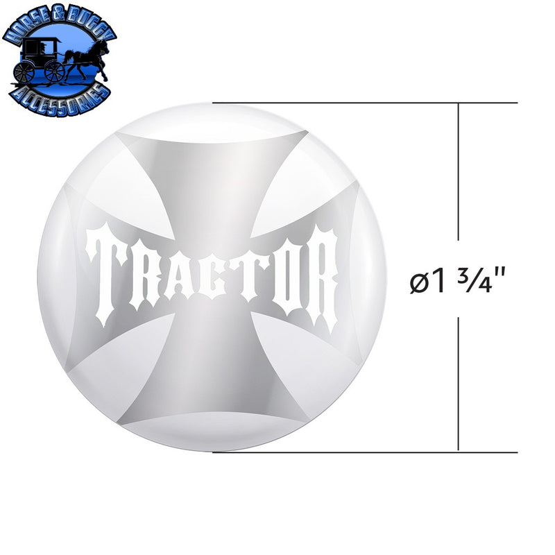 UP-23222-2W "Tractor" Maltese Cross Air Valve Knob Candy Color Sticker - Pearl White Light Gray