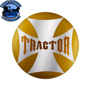 UP-23222-2Y "Tractor" Maltese Cross Air Valve Knob Candy Color Sticker - Electric Yellow Light Gray