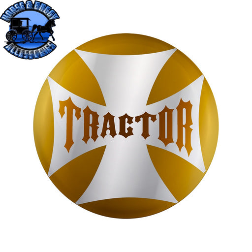 UP-23222-2Y "Tractor" Maltese Cross Air Valve Knob Candy Color Sticker - Electric Yellow Light Gray