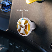 UP-23222-2Y "Tractor" Maltese Cross Air Valve Knob Candy Color Sticker - Electric Yellow Tan