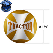 UP-23222-2Y "Tractor" Maltese Cross Air Valve Knob Candy Color Sticker - Electric Yellow Light Gray