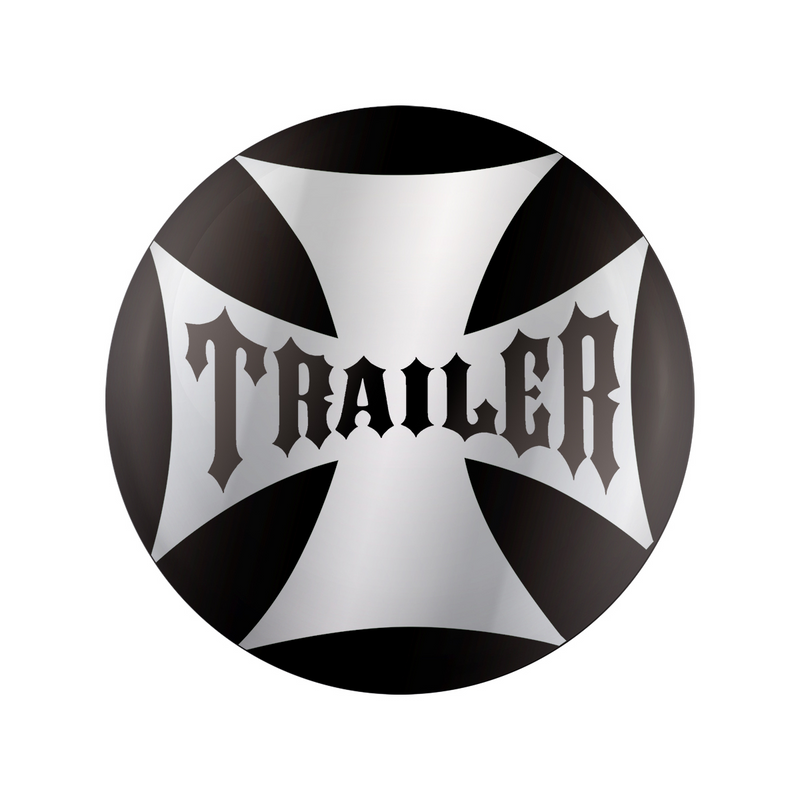 UP-23229-2K "Trailer" Maltese Cross Air Valve Knob Sticker Only - Black