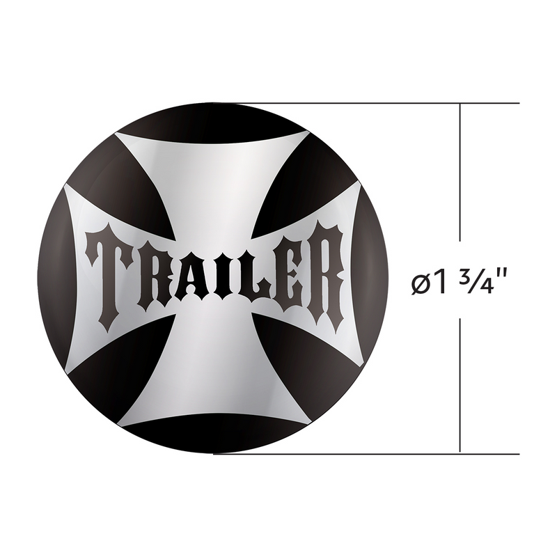 UP-23229-2K "Trailer" Maltese Cross Air Valve Knob Sticker Only - Black