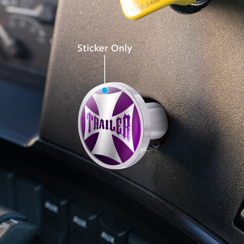 "Trailer" Maltese Cross Air Valve Knob Candy Color Sticker Only- Candy Purple