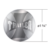 "Trailer" Maltese Cross Air Valve Knob Candy Color Sticker Only - Liquid Silver