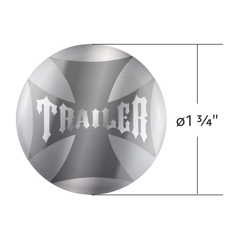 "Trailer" Maltese Cross Air Valve Knob Candy Color Sticker Only - Liquid Silver
