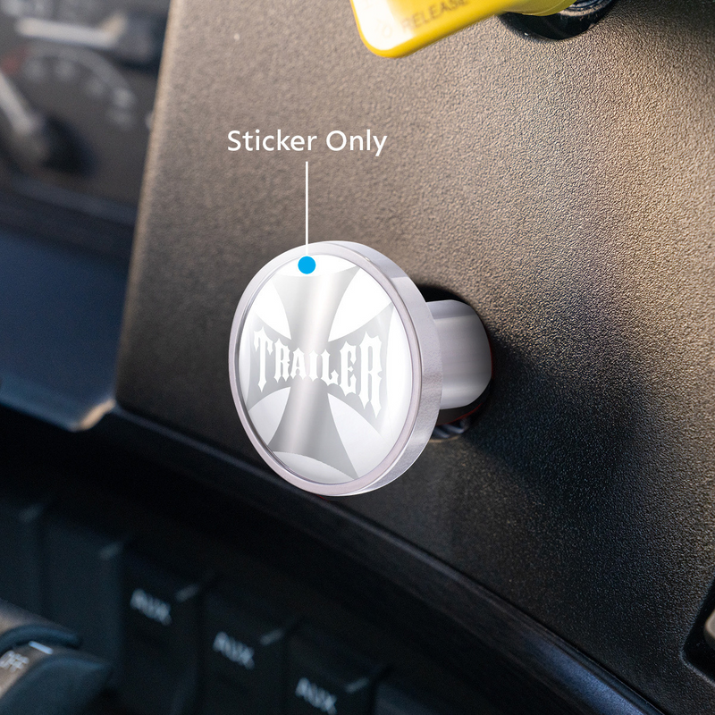 "Trailer" Maltese Cross Air Valve Knob Candy Color Sticker Only- Pearl White