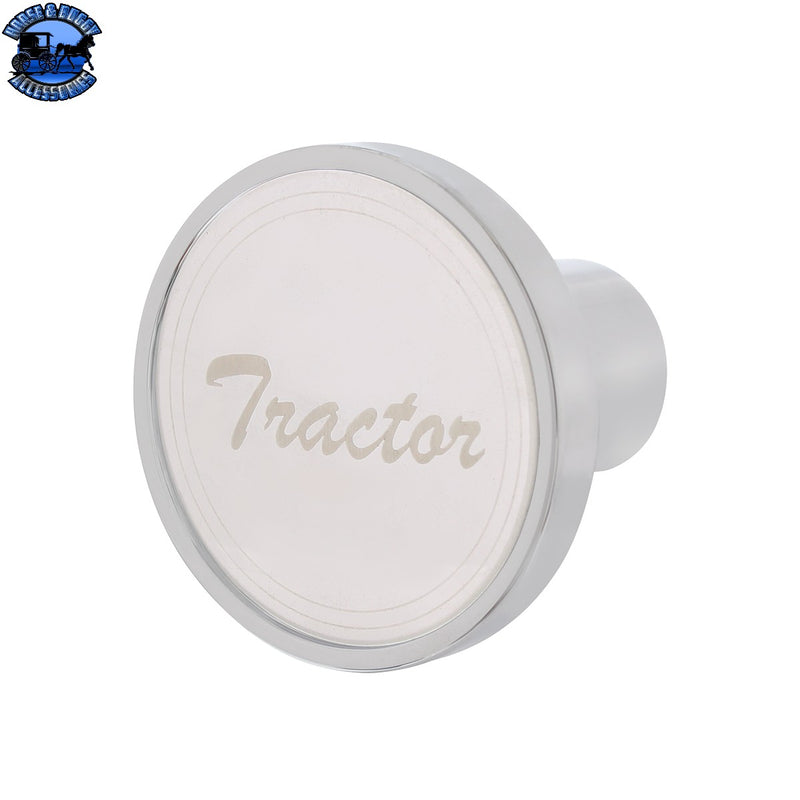 Aluminum Screw-On Air Valve Knob With Stainless Plaque (Choose Etched Tractor or Trailer) (Choose Color)