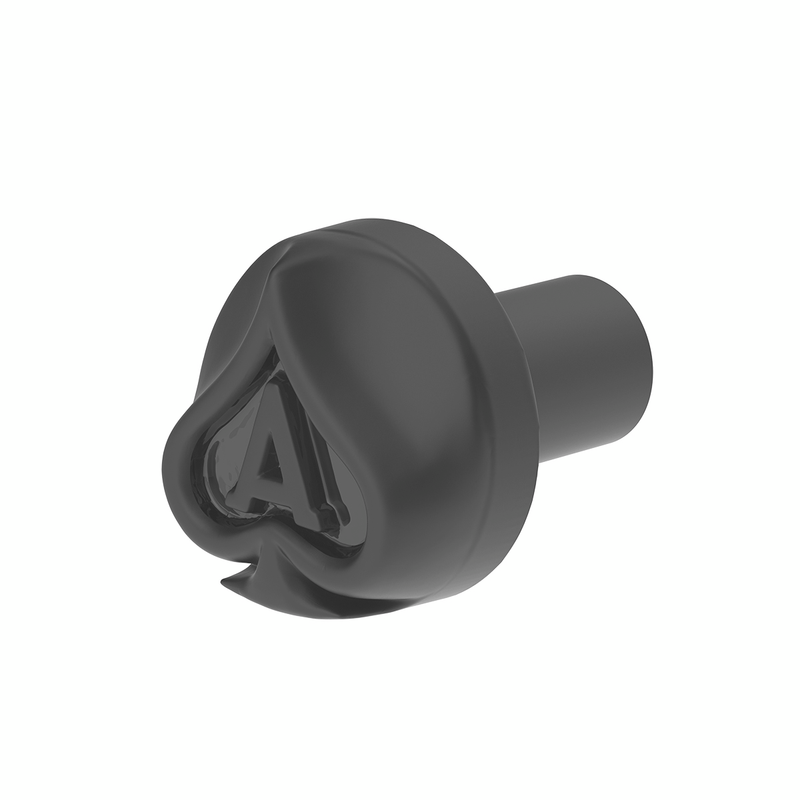 Ace Of Spades Air Valve Knob - Matte Black With Gloss Black Inlay